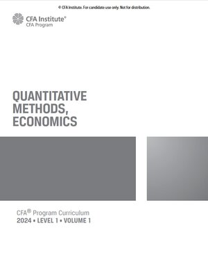 cover image of 2024 CFA Level 1, Volume 1: Quantitative Methods, Economics